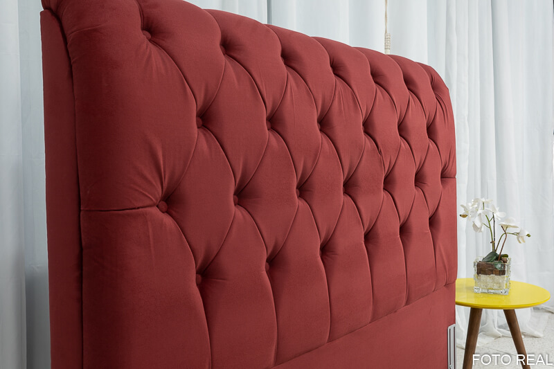 Cabeceira Casal Lavínia Sued Bordô Largura 1.40m - Imagem 2