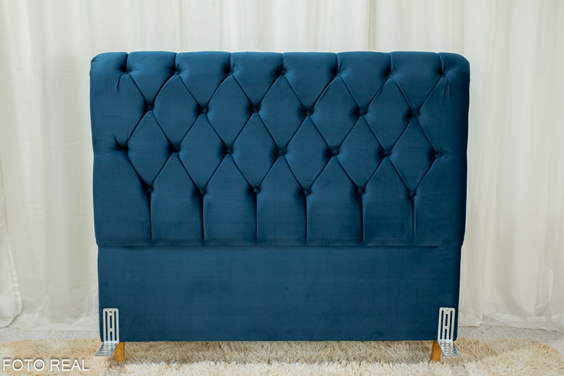 Cabeceira Casal Lavínia Sued Azul - Largura 1.40m - Imagem 2