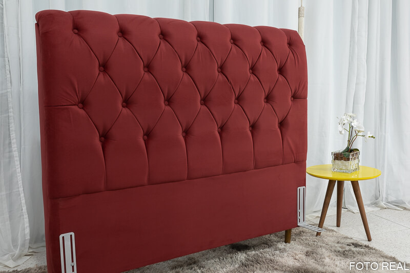 Cabeceira Casal Lavínia Sued Bordô Largura 1.40m - Imagem 3