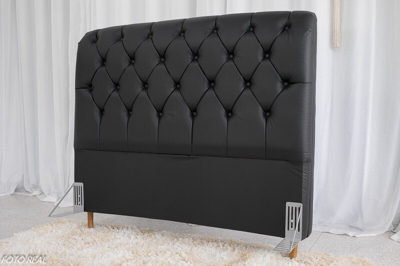 Cabeceira Casal Lavínia Korino Preto - Largura 1.40m