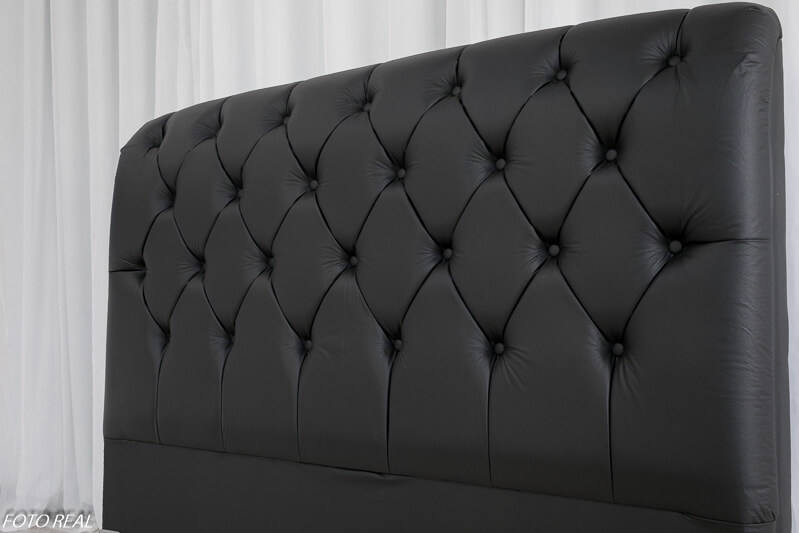 Cabeceira Casal Lavínia Korino Preto - Largura 1.40m - Imagem 2