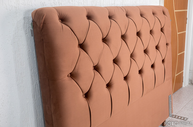 Cabeceira Casal Lavínia Veludo Terracota - Largura 1.40m - Imagem 3