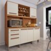 Armário Kit de Cozinha Luna 6 Portas 2 Gavetas Larg. 1.62m Cinamomo/Off White