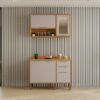 Combo Armário de Cozinha Aéreo 1.20m + Balcão 1.20 Paris Cinamomo/Off White