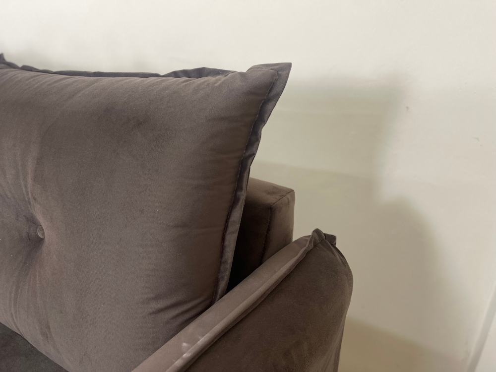 Sofá de Canto Orlando Marrom Veludo - Imagem 4