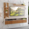 Painel Aurora Ripado Para TV até 65 polegadas Larg. 1.80m Off/Mel Viero