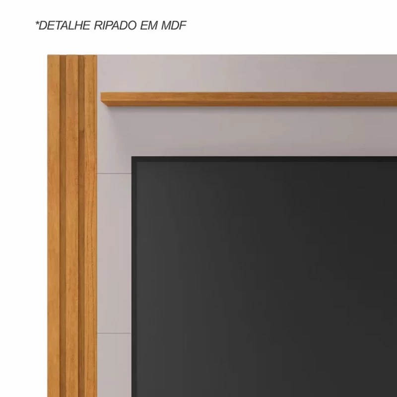 Home Bálsamo Com Detalhe Ripado Larg. 1.50m Cinamomo/Off White JCM - Imagem 3