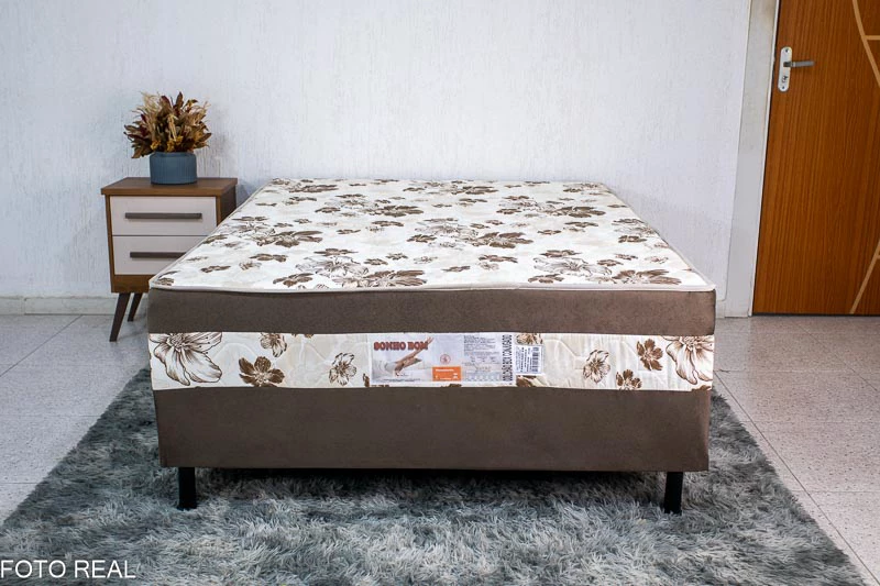 Cama Box Casal Ortopédica Marrom 138x188x60 Nosso Sonho - Imagem 2