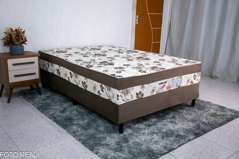 Cama Box Casal Ortopédica Marrom 138x188x60 Nosso Sonho - Imagem 5