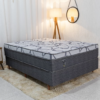 Box Madrid Cinza + Colchão Casal Madrid Euro Molas Ensacadas 138x188x70 Umaflex