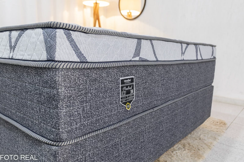 Box Madrid Cinza + Colchão Casal Madrid Euro Molas Ensacadas 138x188x70 Umaflex - Imagem 4
