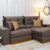 Sofá Retrátil Reclinável 2.30m Gran Bello Veludo Marrom - D33 e Molas Ensacadas