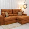 Sofá Retrátil Reclinável 2.50m Gran Bello Veludo Terracota - D33 e Molas Ensacadas