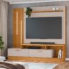 Home Despertar Larg. 2.00m Para TV até 65 polegadas Cinamomo/Off White