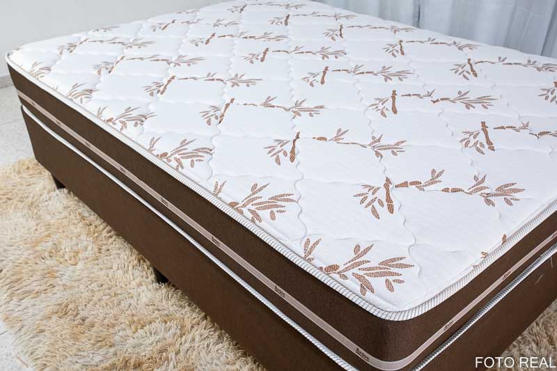 Base Box + Colchão Molas Superlastic Casal Classic Marrom 188×138 x 62 Anjos - Imagem 3