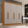 Guarda-Roupa Recife 6 portas e 2 gavetas – Cinamomo/Off White