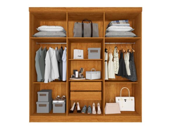 Alternative view of Guarda-Roupa Recife 6 portas e 2 gavetas – Cinamomo/Off White