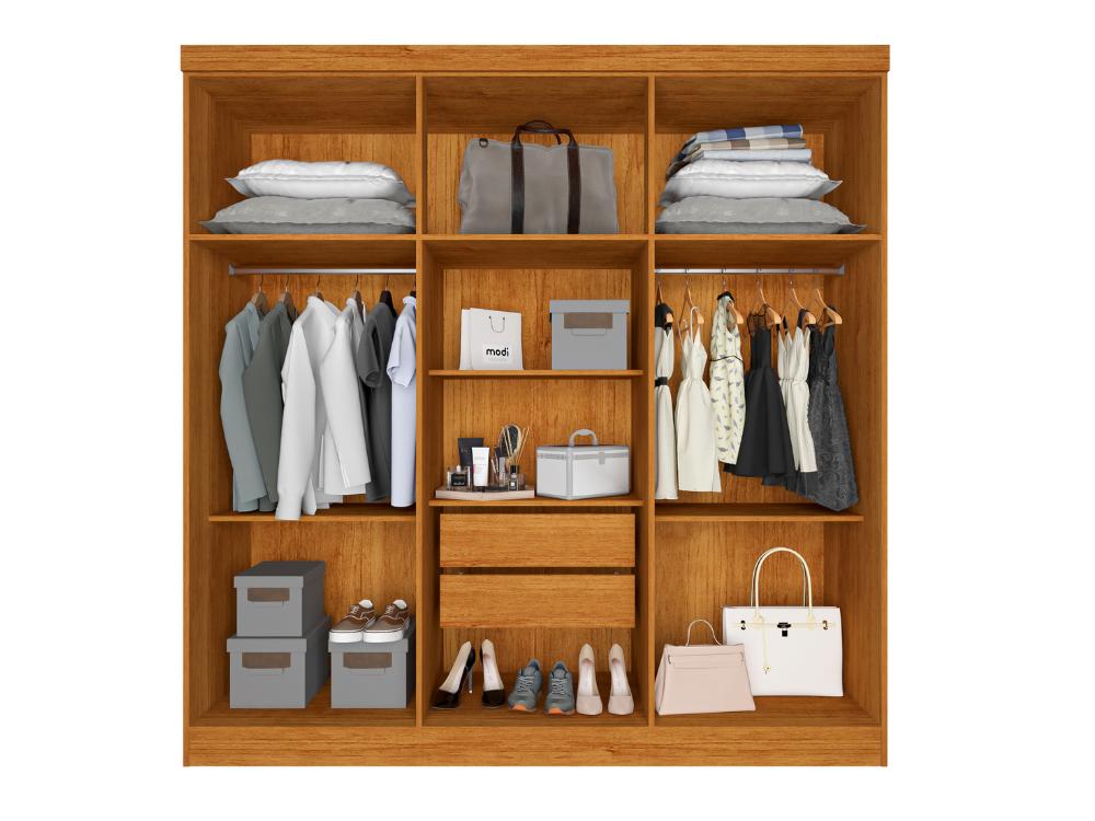 Guarda-Roupa Recife 6 portas e 2 gavetas – Cinamomo/Off White - Imagem 2