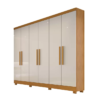 Roupeiro 6 Portas Larg. 1.80m Sergipe Nature/Off White Bianchi