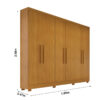 Roupeiro 6 Portas Larg. 1.80m Sergipe Nature Bianchi