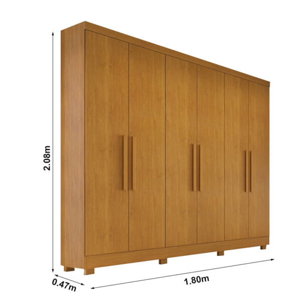 Roupeiro 6 Portas Larg. 1.80m Sergipe Nature Bianchi