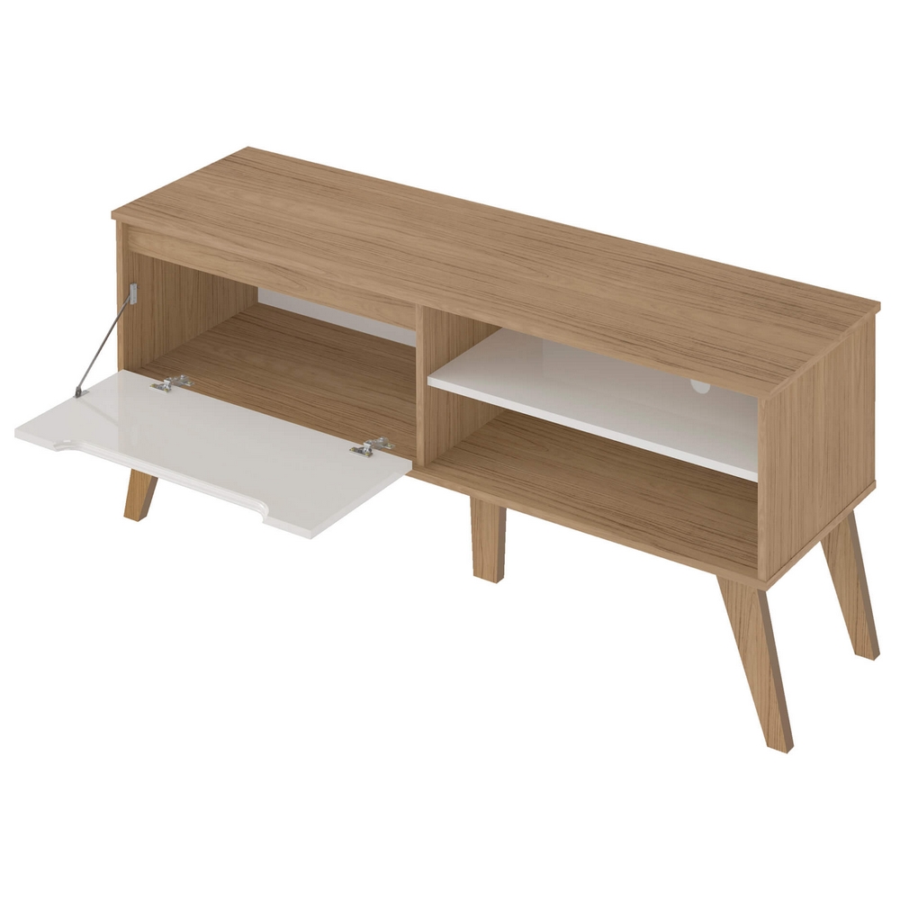 Rack até 60″ Lótus Carvalho/Off White – ARTELY - Imagem 2