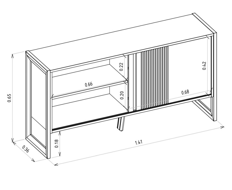 Rack até 55″ Gold Nature/Off White – LINEA BRASIL - Imagem 4