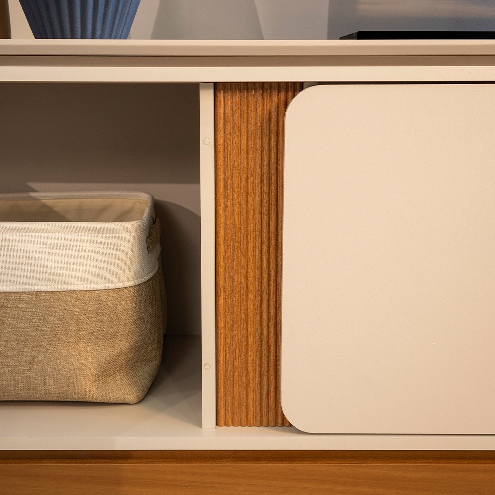 Rack até 70″ Istambul Larg. 2.00m Nature/Off White – LINEA BRASIL - Imagem 6