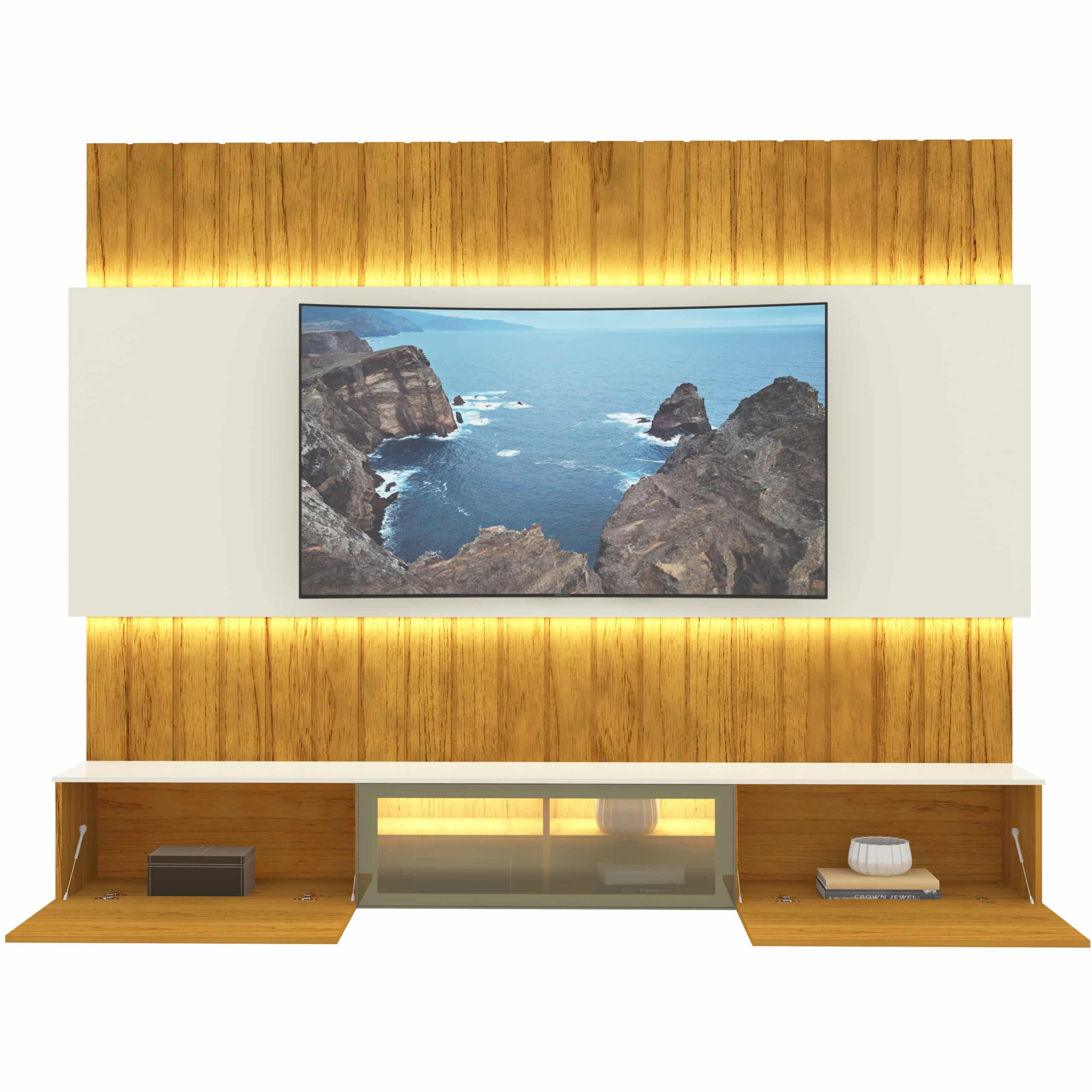 Home Suspenso até 85″ Soberano Reflecta Larg. 2.30m Naturale/Off White – GELIUS - Imagem 2