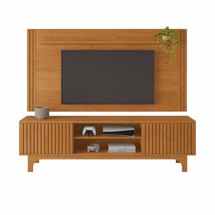 Painel + Rack até 70″ Trunfo Larg. 2.00m Cinamono – JCM MOVELARIA - Imagem 5