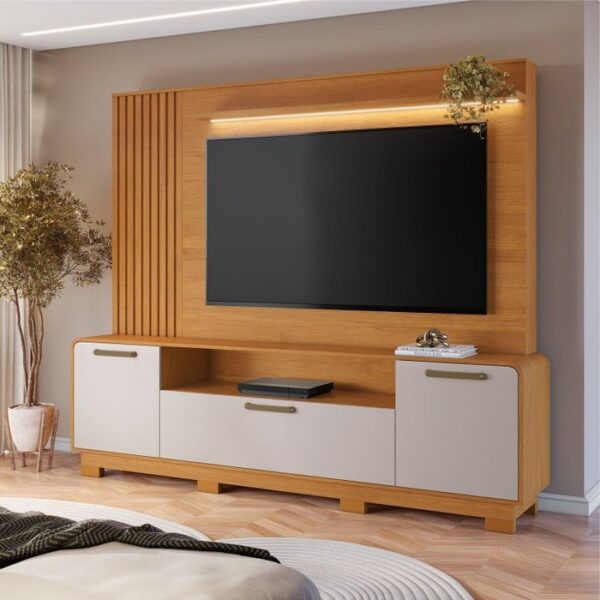 Home Apego Larg. 2.00m Até 65" Cinamono/Off White – JCM MOVELARIA