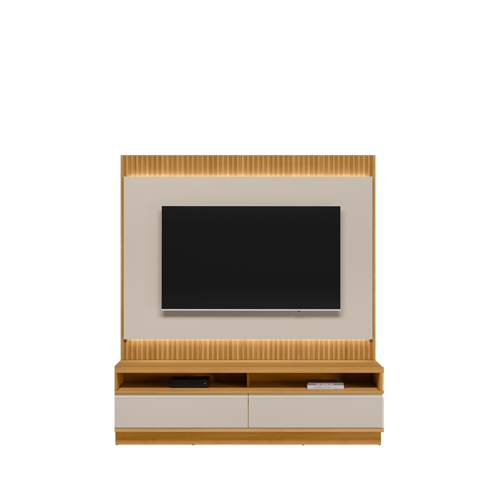 Painel até 70″ + Rack São Paulo Larg. 1.80m Tauari/Off White Fosco – LINEA BRASIL - Imagem 4