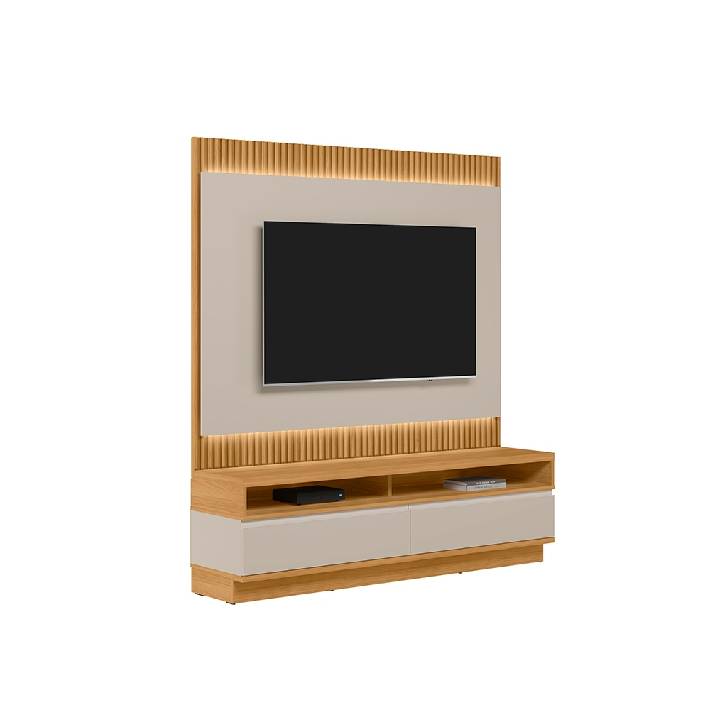 Painel até 70″ + Rack São Paulo Larg. 1.80m Tauari/Off White Fosco – LINEA BRASIL - Imagem 6