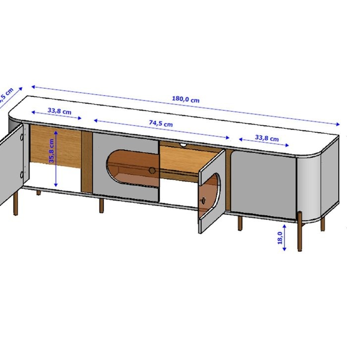 Painel até 75″ Maresias Larg. 1.80m + Rack Juquehy Off White/Naturale – BECHARA - Imagem 6
