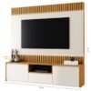 Home até 58″ Aurora Larg. 1,80m 100% MDF Naturale/Off White – MAVAULAR