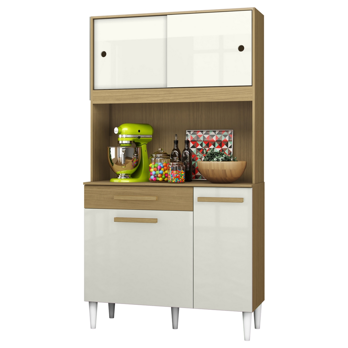 Kit Cozinha 4P1G Larg. 0.91m Atacama/Off White – ARAMÓVEIS - Imagem 3