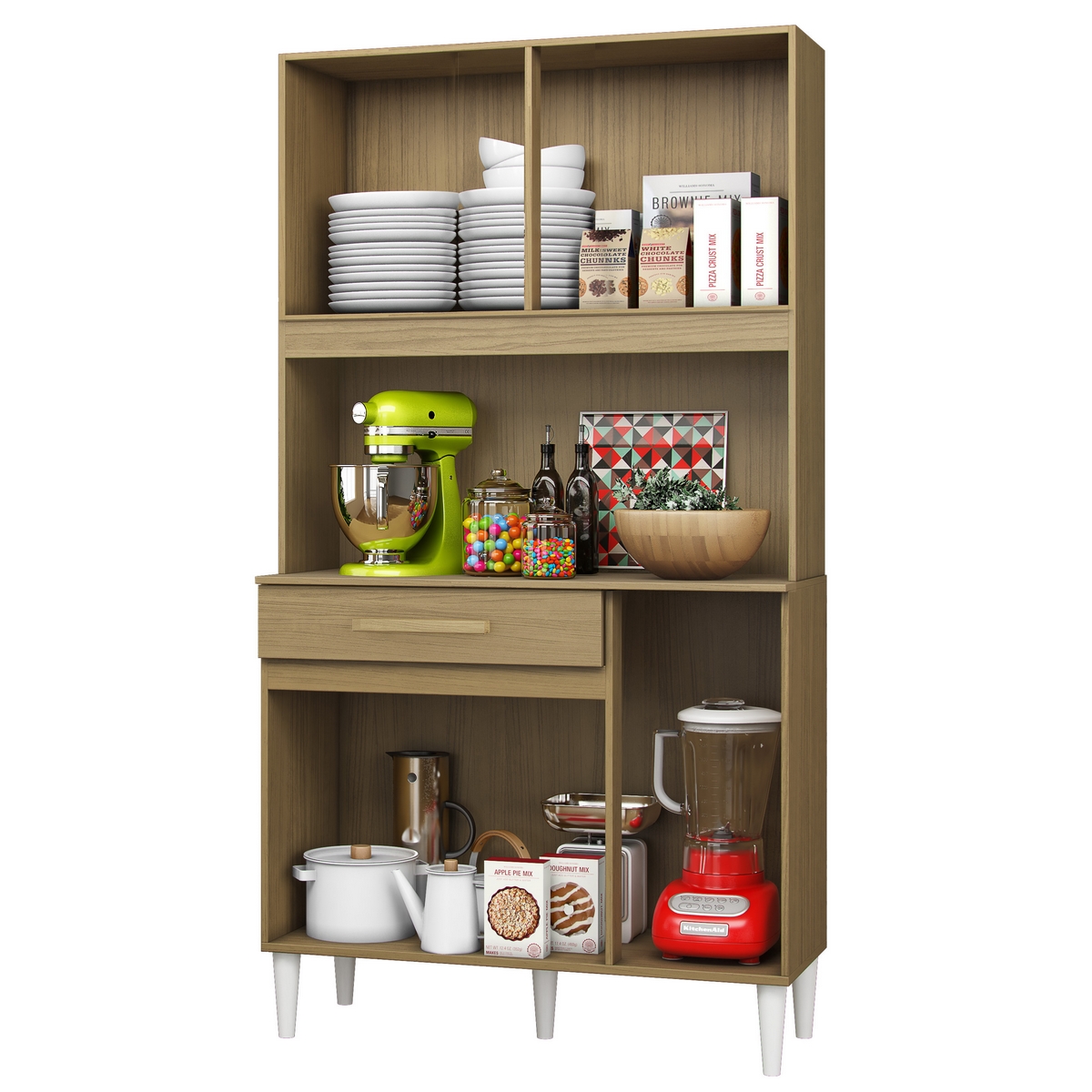 Kit Cozinha 4P1G Larg. 0.91m Atacama/Off White – ARAMÓVEIS - Imagem 2