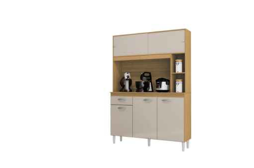 Kit Cozinha Duda Larg. 1.20m Damasco/Off White – POQUEMA - Imagem 4