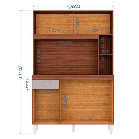 Alternative view of Kit Cozinha Duda Larg. 1.20m Branco/Preto – POQUEMA