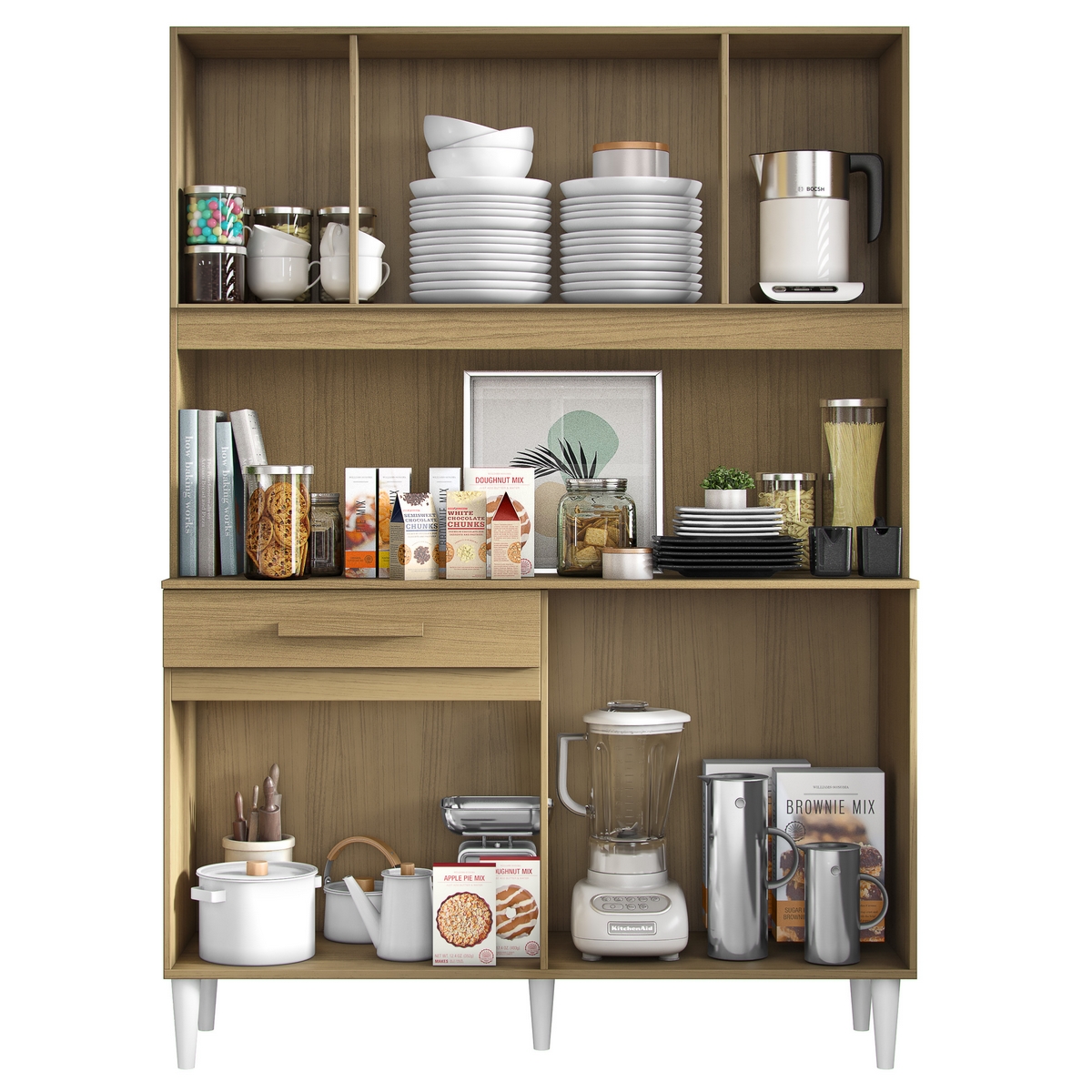 Kit Cozinha 4P1G Larg. 1.21m m Atacama/Off White – ARAMÓVEIS - Imagem 2