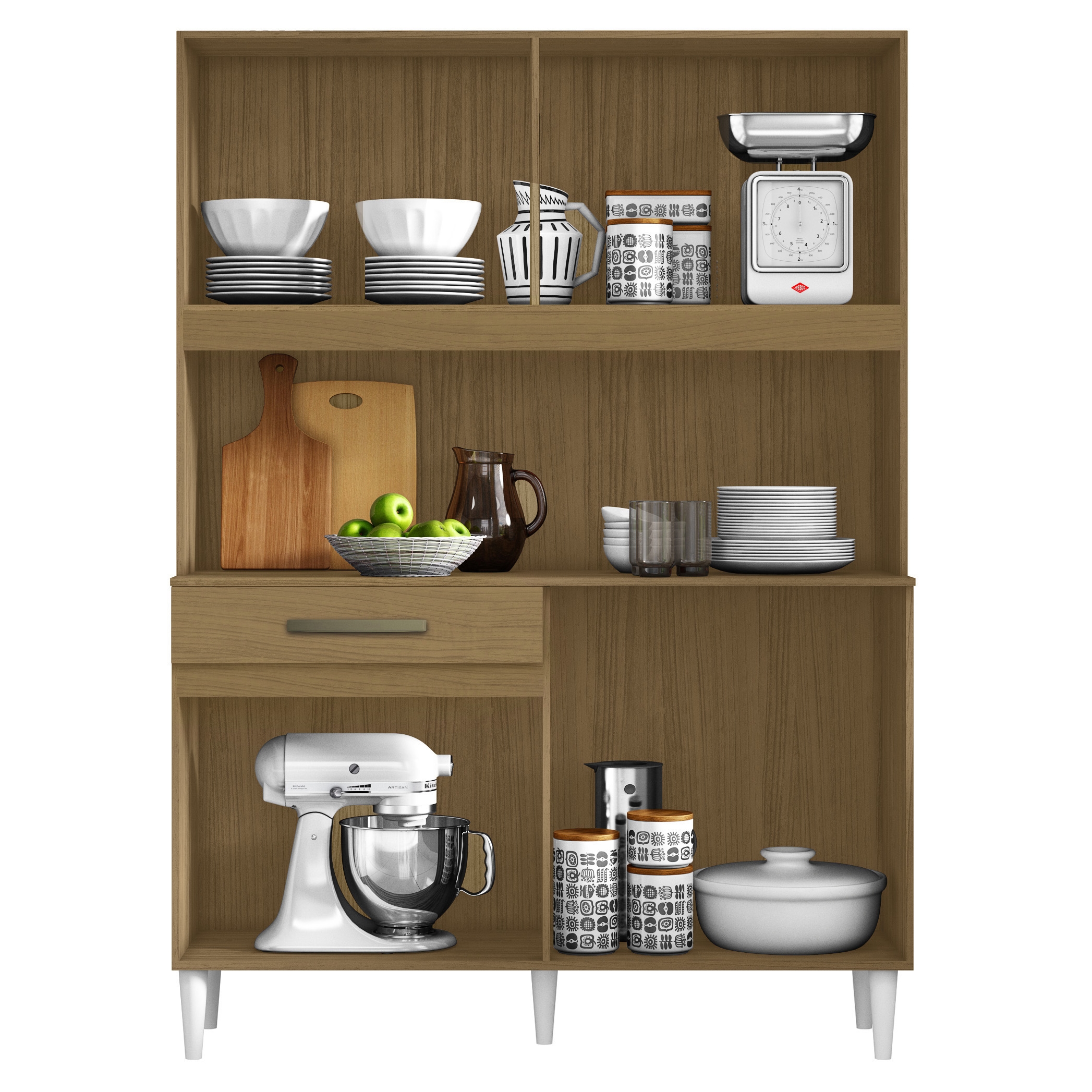 Kit Cozinha 8 Portas Cleo Larg. 1.21m Atacama/Off White – ARAMÓVEIS - Imagem 2