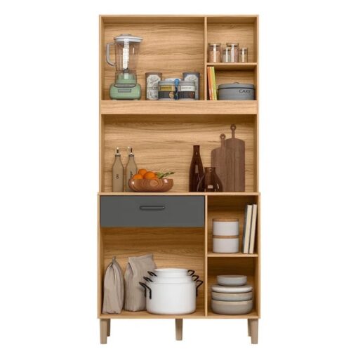 Alternative view of Kit Cozinha Erva Doce Larg. 0.90m Freijó/Chumbo – NICIOLI