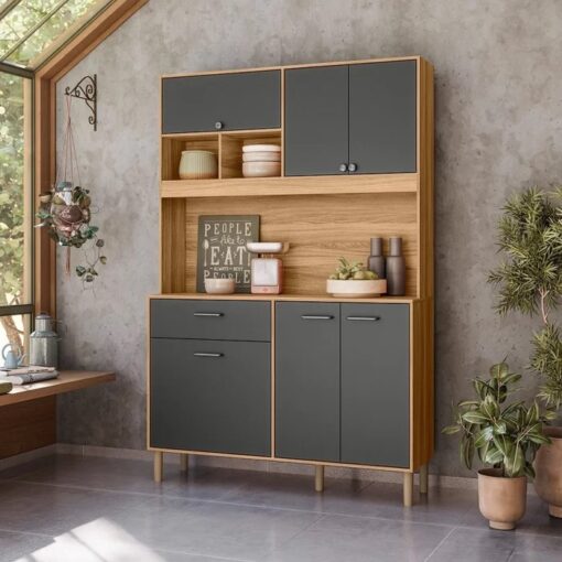 Kit Cozinha Erva Doce Larg. 1.20m Freijó/Chumbo – NICIOLI