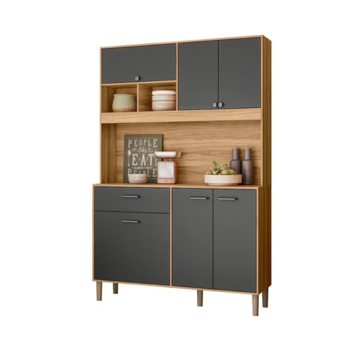 Kit Cozinha Erva Doce Larg. 1.20m Freijó/Chumbo – NICIOLI - Imagem 4