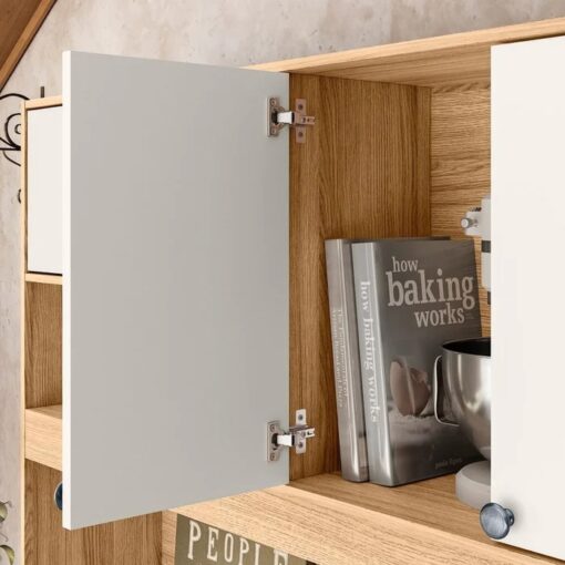 Kit Cozinha Erva Doce Larg. 1.20m Freijó/Off White Cristal – NICIOLI - Imagem 3