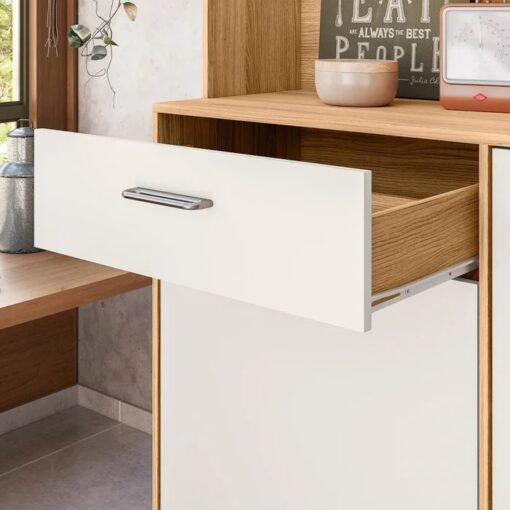 Kit Cozinha Erva Doce Larg. 1.20m Freijó/Off White Cristal – NICIOLI - Imagem 4