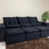 Sofá Retrátil Reclinável Atenas 2.70m – Preto Veludo