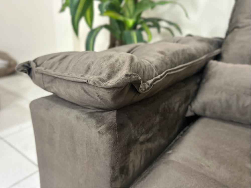 Sofá Retrátil Reclinável Atenas 2.70m – Marrom Veludo - Imagem 4