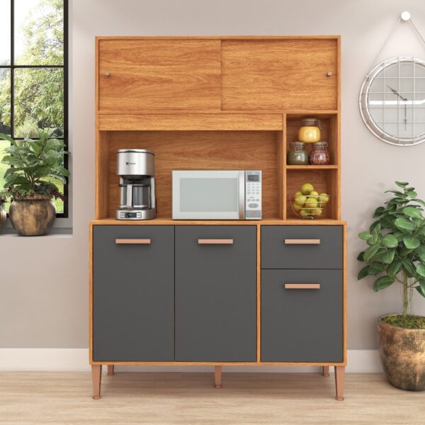 Kit Cozinha Pérola C212 1,20 m Cinamono/Grafite – FELLICCI