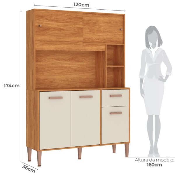 Alternative view of Kit Cozinha Pérola C212 1,20 m Cinamono/Off White – FELLICCI